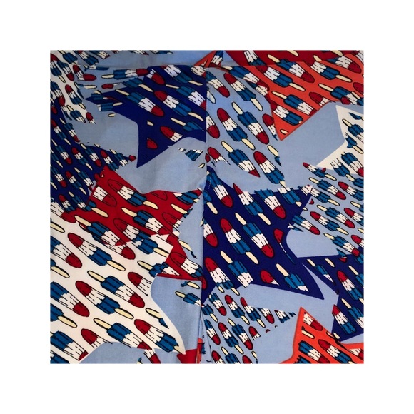 LULAROE Red White Blue Bomb Pop Patriotic Leggings - Picture 4 of 6